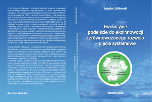 Ewolucyjne podejście do ekoinnowacji i zrównoważonego rozwoju Ewolucyjne podejście do ekoinnowacji i zrównoważonego rozwoju