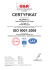 Certyfikat ISO Certyfikat ISO