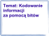 Kodowanie informacji za pomocą bitów (kod NKB)